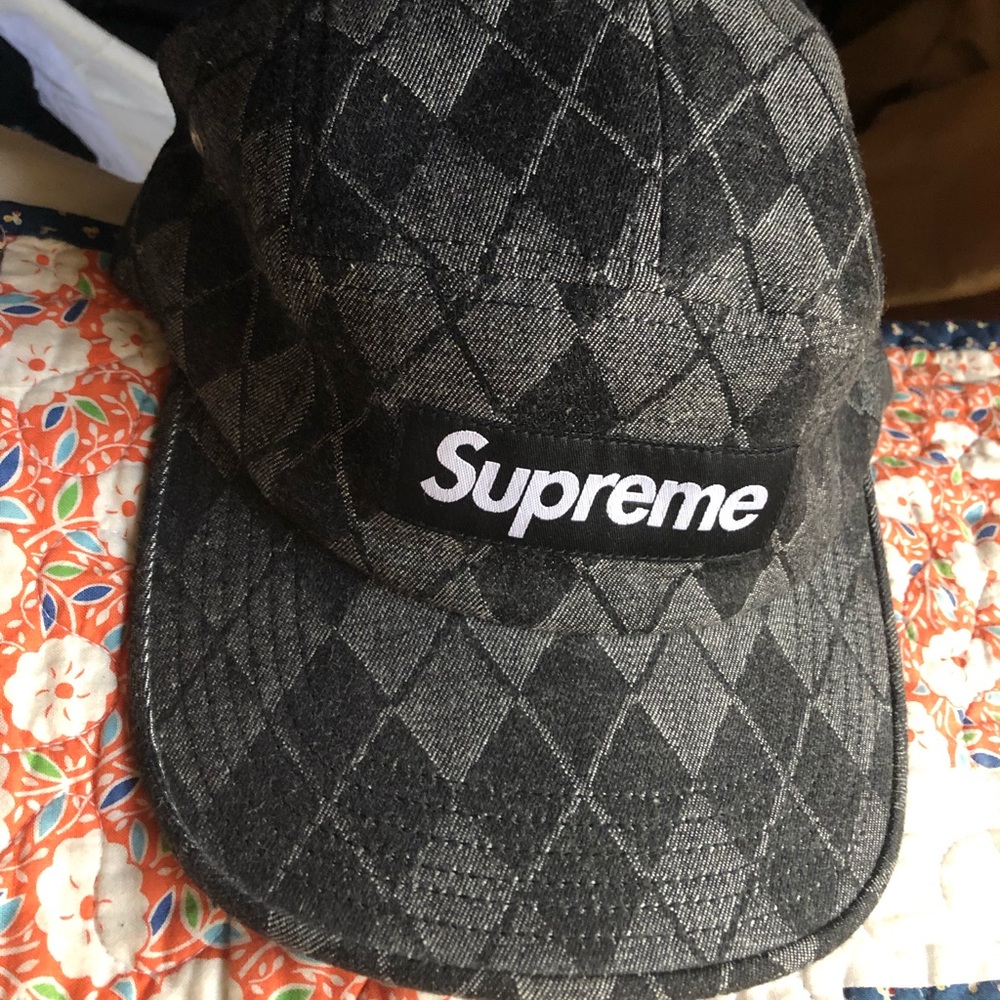 Supreme diamond  plaid camp hat